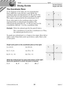 The Coordinate Plane Worksheet The Coordinate Plane Worksheet