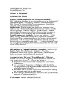 The Declaration of Independence Lesson Plan The Declaration of Independence Lesson Plan