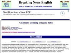 Americans Spending at Record Rates Worksheet Americans Spending at Record Rates Worksheet