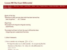 The Exact Differential Lesson Plan The Exact Differential Lesson Plan