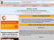 Amino Acids Lesson Plan Amino Acids Lesson Plan