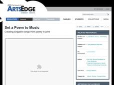 Set a Poem to Music Lesson Plan Set a Poem to Music Lesson Plan