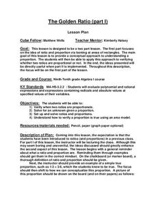 The Golden Ratio Lesson Plan The Golden Ratio Lesson Plan