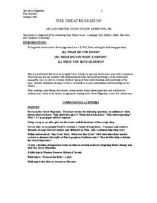 The Great Migration Lesson Plan The Great Migration Lesson Plan