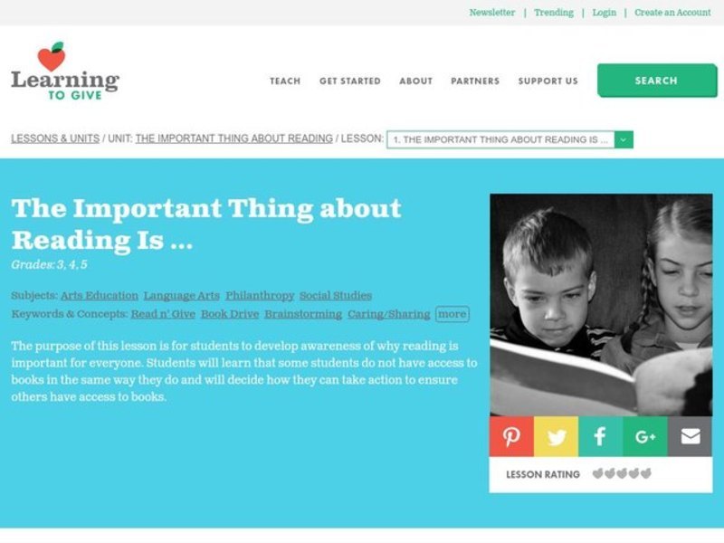 The Important Thing About Reading Lesson Plan The Important Thing About Reading Lesson Plan