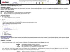 The Language of Our World Lesson Plan The Language of Our World Lesson Plan