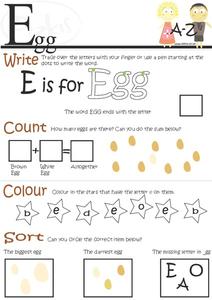 The Letter "E" Worksheet The Letter "E" Worksheet