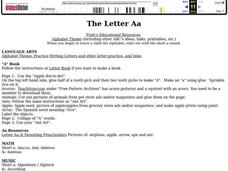 The Letter Aa Lesson Plan The Letter Aa Lesson Plan