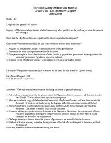 The Mayflower Compact Lesson Plan The Mayflower Compact Lesson Plan
