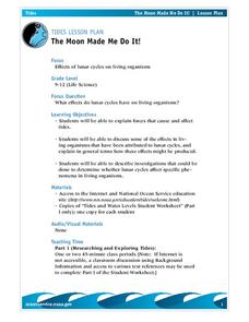 The Moon Made Me Do It! Lesson Plan The Moon Made Me Do It! Lesson Plan