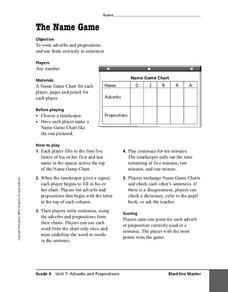 The Name Game Worksheet The Name Game Worksheet