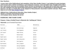 The Name Game Lesson Plan The Name Game Lesson Plan