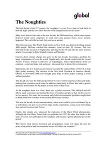 The Noughties Worksheet The Noughties Worksheet