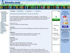 The Planets in our Solar System Lesson Plan The Planets in our Solar System Lesson Plan