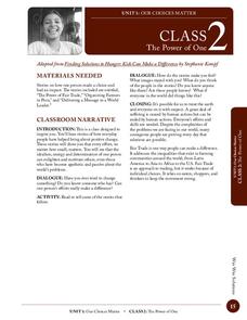 The Power of One Lesson Plan The Power of One Lesson Plan