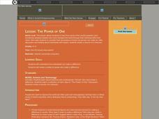 The Power of One Lesson Plan The Power of One Lesson Plan