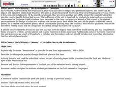 The Renaissance Lesson Plan The Renaissance Lesson Plan