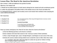 The Road to the American Revolution Lesson Plan The Road to the American Revolution Lesson Plan