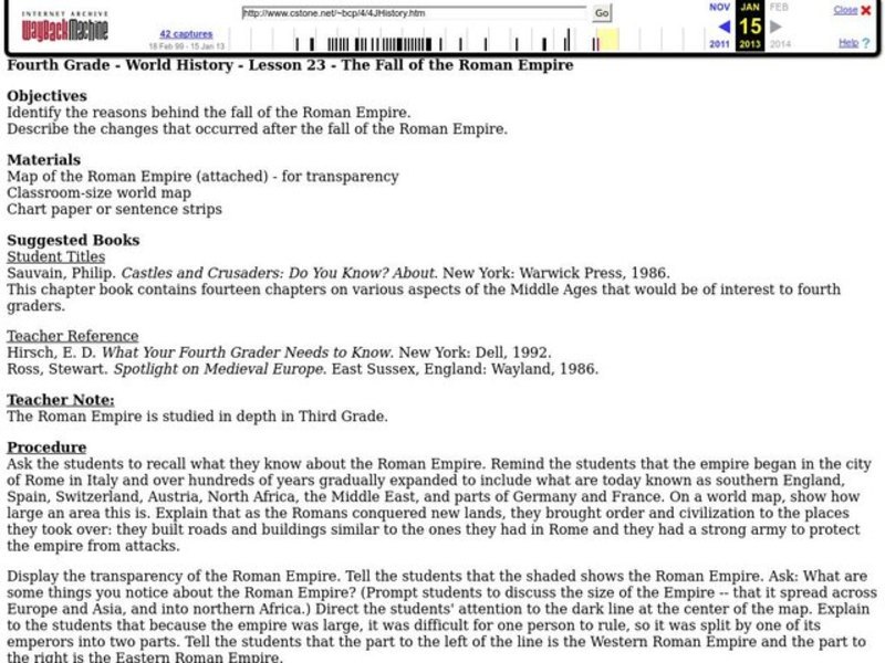 The Roman Empire Lesson Plan The Roman Empire Lesson Plan