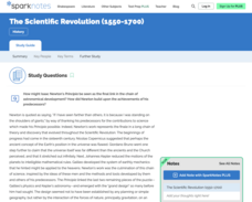 The Scientific Revolution (1550-1700): Study Questions Study Guide The Scientific Revolution (1550-1700): Study Questions Study Guide
