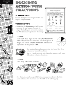 Duck Into Action With Fractions Worksheet Duck Into Action With Fractions Worksheet