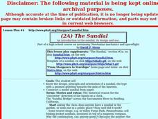The Sundial Lesson Plan The Sundial Lesson Plan