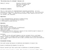 The Surface Area of a Cylinder Lesson Plan The Surface Area of a Cylinder Lesson Plan