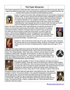 The Tudor Monarchs Organizer The Tudor Monarchs Organizer