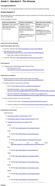 The Universe Lesson Plan The Universe Lesson Plan