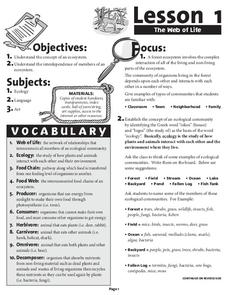 The Web of Life Lesson Plan The Web of Life Lesson Plan