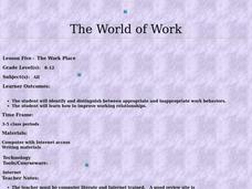 The World of Work Lesson Plan The World of Work Lesson Plan
