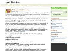 Thirteen Original Colonies Lesson Plan Thirteen Original Colonies Lesson Plan