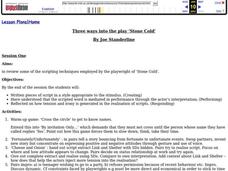 Three ways into the play 'Stone Cold' Lesson Plan Three ways into the play 'Stone Cold' Lesson Plan