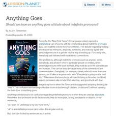 Anything Goes Lesson Planet Article Anything Goes Lesson Planet Article