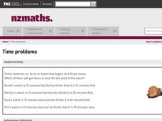 Time Problems Lesson Plan Time Problems Lesson Plan