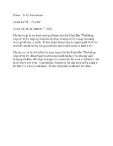 Time Story Problems Lesson Plan Time Story Problems Lesson Plan