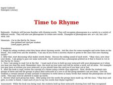 Time to Rhyme Lesson Plan Time to Rhyme Lesson Plan