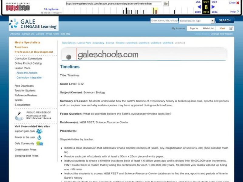 Timelines Lesson Plan Timelines Lesson Plan