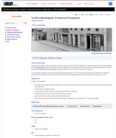 To Kill A Mockingbird: A Historical Perspective Lesson Plan To Kill A Mockingbird: A Historical Perspective Lesson Plan