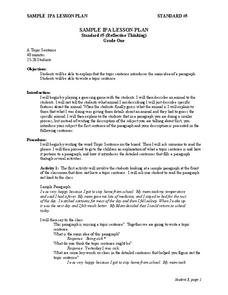 Topic Sentence Lesson Plan Topic Sentence Lesson Plan
