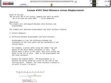 Total Distance Versus Displacement Lesson Plan Total Distance Versus Displacement Lesson Plan