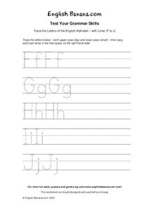 Trace the Letters of the English Alphabet Worksheet Trace the Letters of the English Alphabet Worksheet