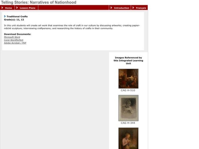 Traditional Crafts Lesson Plan Traditional Crafts Lesson Plan