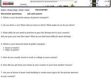 Transport Lesson Plan Transport Lesson Plan