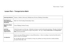 Transportation Math Lesson Plan Transportation Math Lesson Plan