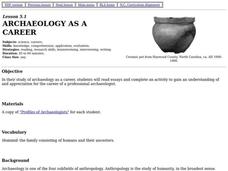 Archaeology as a Career Lesson Plan Archaeology as a Career Lesson Plan