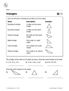 Triangles Worksheet Triangles Worksheet