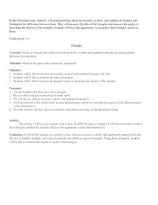 Triangles Lesson Plan Triangles Lesson Plan