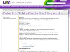 Tribal Termination & Urbanization Lesson Plan Tribal Termination & Urbanization Lesson Plan