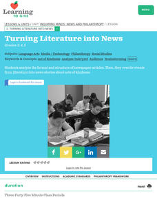 Turning Literature into News Lesson Plan Turning Literature into News Lesson Plan